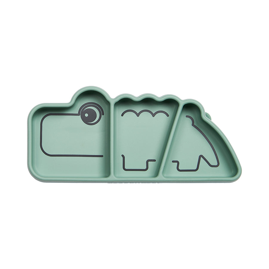 Siliconen Stick & Stay snackbord Croco Green - Done By Deer