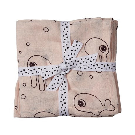 Swaddle 2-pack Sealife Roze - Done By Deer
