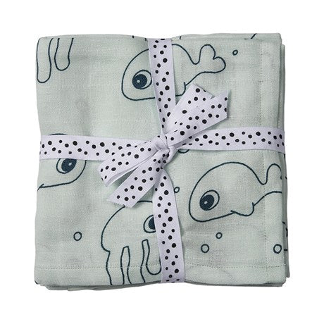 Swaddle 2-pack Sealife Blauw - Done By Deer