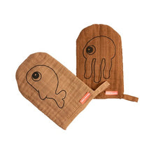 Afbeelding in Gallery-weergave laden, Washandje 2-pack Sealife Mosterd - Done By Deer
