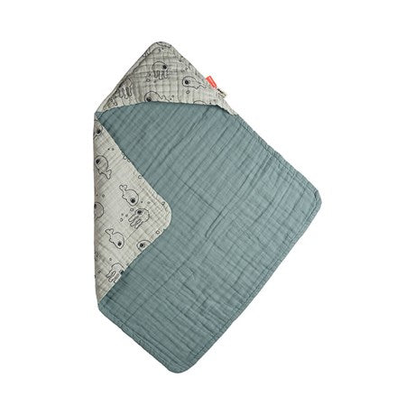 Badhanddoek met cape Sealife Blauw - Done By Deer