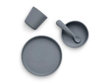 Afbeelding in Gallery-weergave laden, Kinderserviesset siliconen 4-delig - Storm Grey - Jollein
