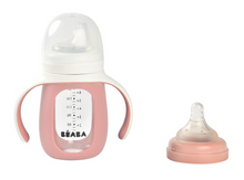 Afbeelding in Gallery-weergave laden, 2 in 1 glazen trainingsfles pink - Béaba
