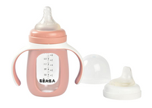 Afbeelding in Gallery-weergave laden, 2 in 1 glazen trainingsfles pink - Béaba
