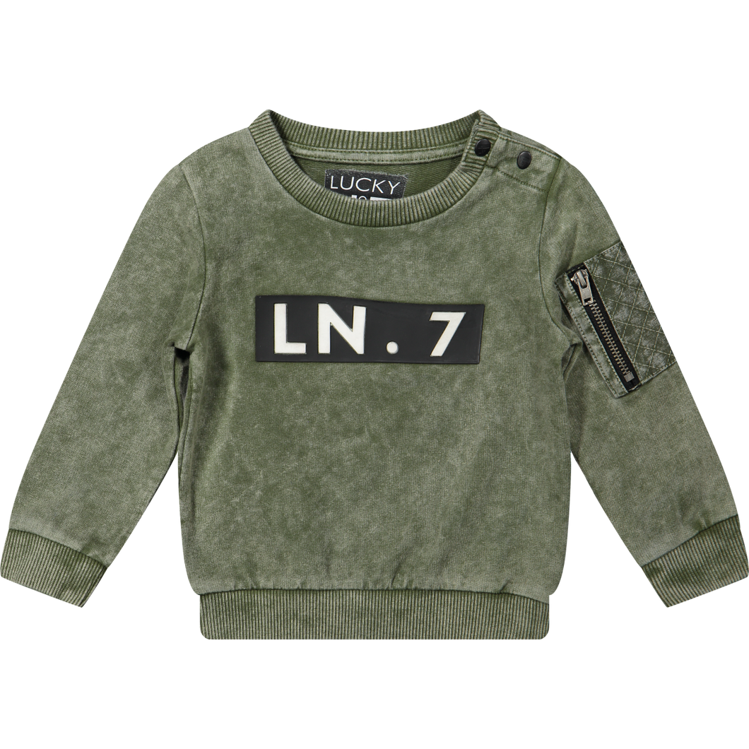 Lucky Sweater Army Green - Lucky No 7