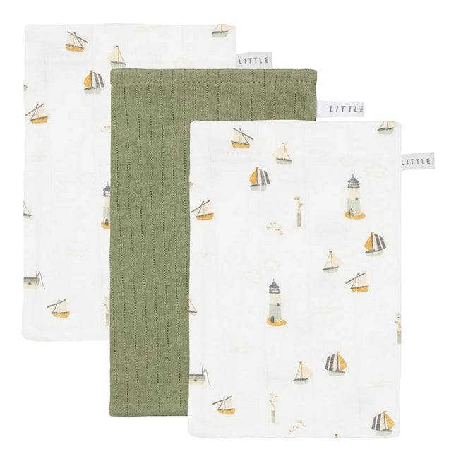 Set washandjes tetra - Sailors bay Olive - Little Dutch