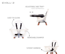 Afbeelding in Gallery-weergave laden, Kinderstoel Evolu 2 - verstelbaar in hoogte - Donker natural frosted - Childhome
