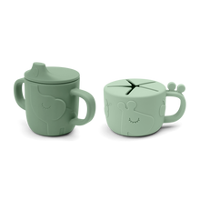 Afbeelding in Gallery-weergave laden, Peekaboo spout/snack cup set Deer friends Green - Done by Deer
