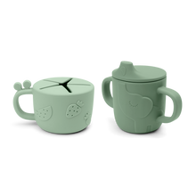 Afbeelding in Gallery-weergave laden, Peekaboo spout/snack cup set Deer friends Green - Done by Deer
