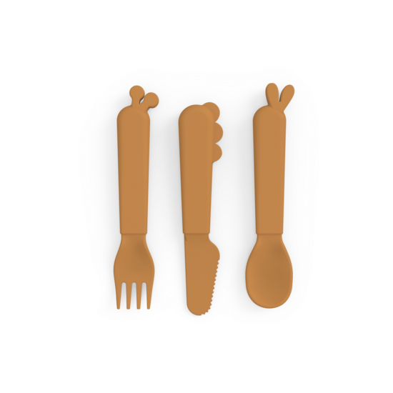Kiddish cutlery set deer friends - Mustard - Done by deer
