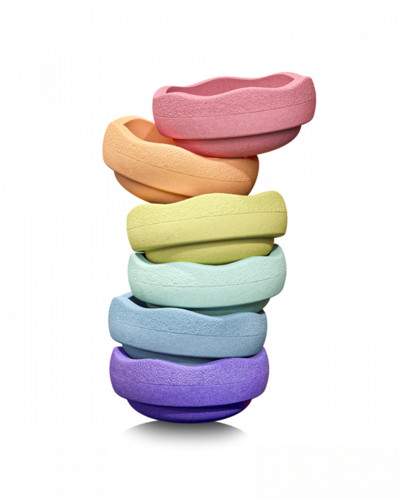 Stapelstenen Pastel Rainbow - 6 stuks - Stapelstein